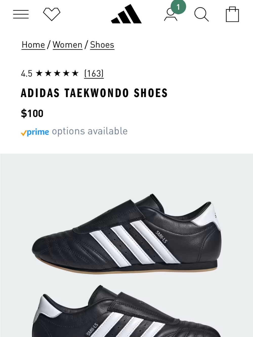 adidas Women’s Taekwondo Shoes - Black/White
